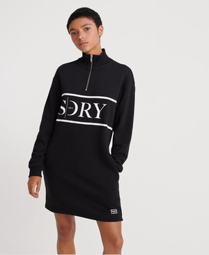 Superdry Edit Quarter Cipzár Sweat Női Ruhák Fekete | KORSJ8754